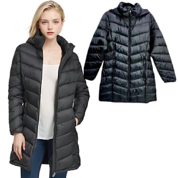 🆕Charter Club Women's Packable Hooded Puffer Coat Size Medium NWT - Picture 1 of 10